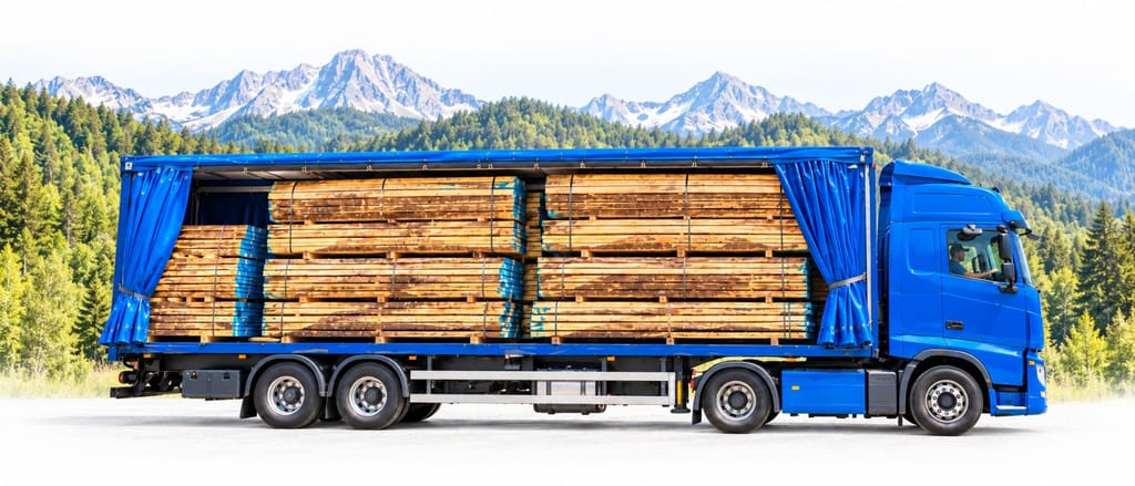 Camion centinato in partenza